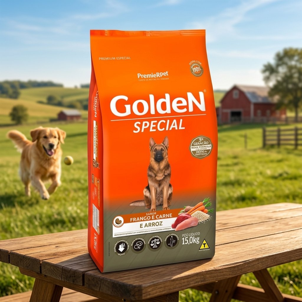 Saco de Ração Golden Special Cães Adultos Frango e Arroz 15kg
