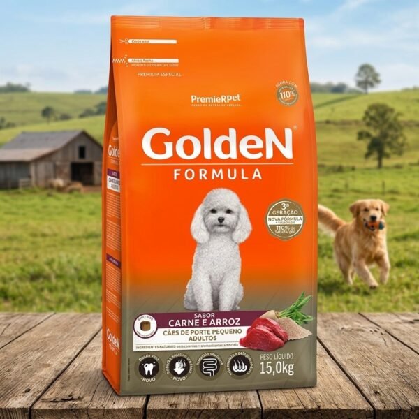 Saco de ração Golden Formula Cães Adultos Mini Bits sabor carne 15kg