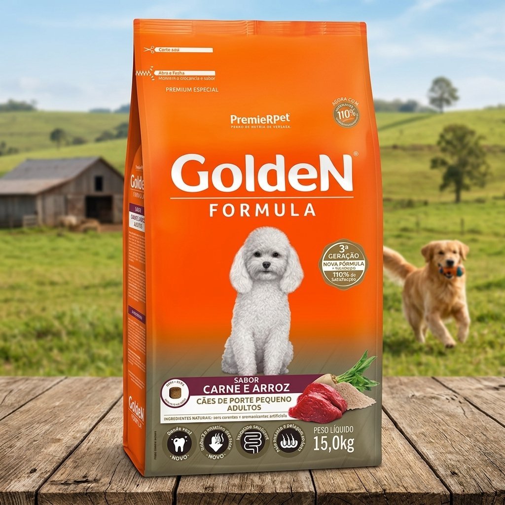 Saco de ração Golden Formula Cães Adultos Mini Bits sabor carne 15kg