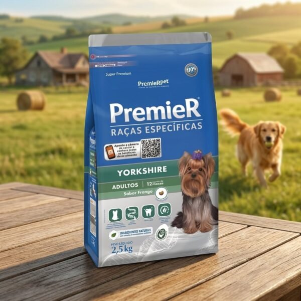 Saco de ração Premier Pet Yorkshire Adulto 2,5kg para cães da raça Yorkshire Terrier
