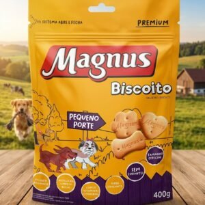 Biscoito Magnus para Cães Pequeno Porte Sabor Frango e Cereais 400g