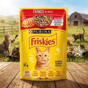 Sachê Friskies Frango ao Molho para Gatos Adultos 85g