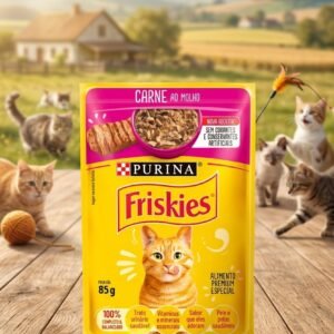 Sachê Friskies Carne ao Molho 85g para Gatos Adultos